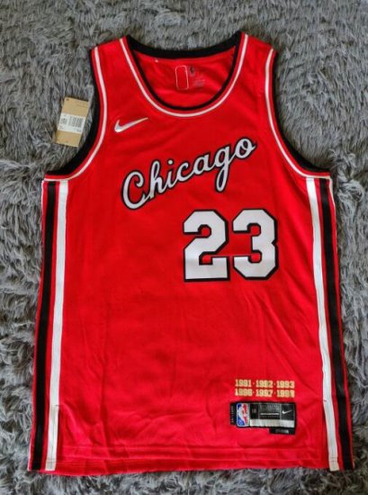 NBA 23 Jordan Chicago Bulls 21-22 city Maillot Rouge